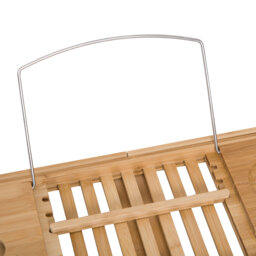 HOMCOM Extendable Bamboo Bathtub Shelf Rack Bath Caddy Tray Bathroom Storage, Set of 2 - Aosom UK - thumbnail 6