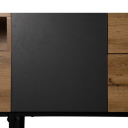 Wooden TV Unit with Storage Compartments and Grain Finish, Media Unit with Shelf for Living Room, Bedroom, 180L x 50W x 38H cm, Natural - Aosom.UK - thumbnail 7