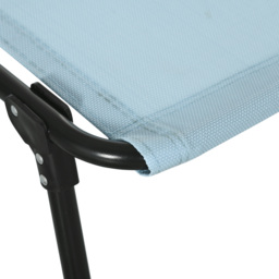 Outsunny Folding Sun Lounger, Beach Chaise Chair, 4 Position Adjustable, Garden Cot Camping Recliner, Baby Blue - Aosom UK - thumbnail 8
