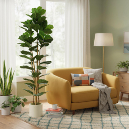 HOMCOM 180cm Artificial Fiddle Leaf Fig Tree - Green - thumbnail 9