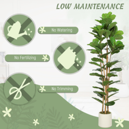 HOMCOM 180cm Artificial Fiddle Leaf Fig Tree - Green - thumbnail 5