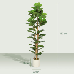 HOMCOM 180cm Artificial Fiddle Leaf Fig Tree - Green - thumbnail 3