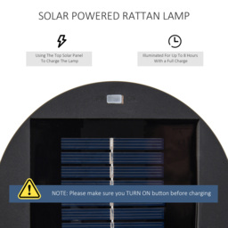 Outsunny Rattan Solar Lantern, PE Wicker Solar Powered Garden Lights with Auto On/Off, Brown - Aosom UK - thumbnail 5