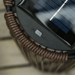 Outsunny Rattan Solar Lantern, PE Wicker Solar Powered Garden Lights with Auto On/Off, Brown - Aosom UK - thumbnail 9