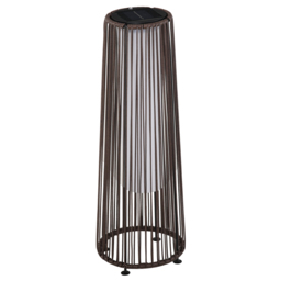 Outsunny Rattan Solar Lantern, PE Wicker Solar Powered Garden Lights with Auto On/Off, Brown - Aosom UK - thumbnail 1