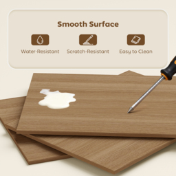 HOMCOM Folding Shelf and Work Table - Natural - thumbnail 6