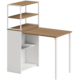 HOMCOM Folding Shelf and Work Table - Natural - thumbnail 1