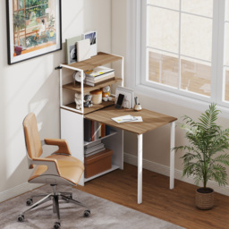 HOMCOM Folding Shelf and Work Table - Natural - thumbnail 8