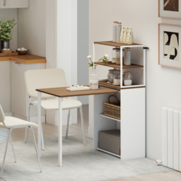 HOMCOM Folding Shelf and Work Table - Natural - thumbnail 9