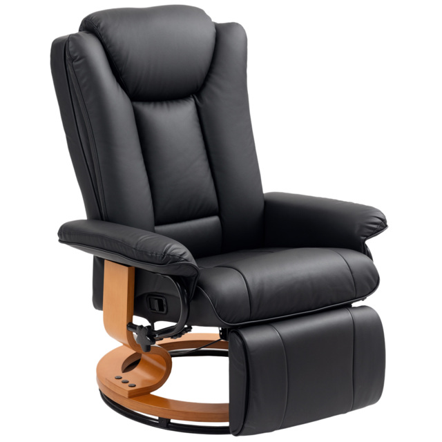 HOMCOM Faux Leather Recliner Chair - Black - image 1