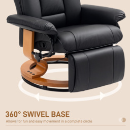 HOMCOM Faux Leather Recliner Chair - Black - thumbnail 6