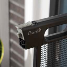 PawHut Pressure Fit Safety Gate for Doors and Stairs, Dog Gate with Auto Close, Pet Barrier for Hallways, with Double Locking, 2 Extensions Kit Black - thumbnail 9