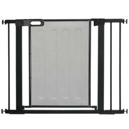 PawHut Pressure Fit Safety Gate for Doors and Stairs, Dog Gate with Auto Close, Pet Barrier for Hallways, with Double Locking, 2 Extensions Kit Black - thumbnail 1