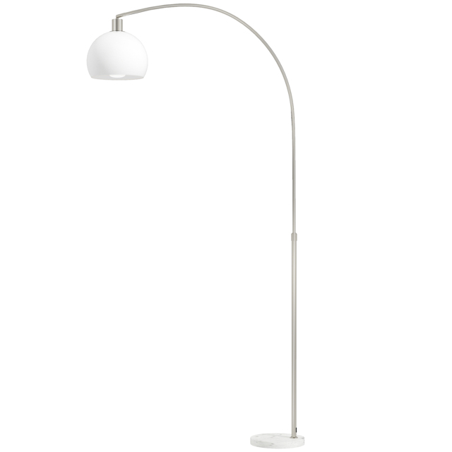 HOMCOM Floor Lamp for Living Room, Modern Standing Lamp with Shade & Foot Switch for Bedroom, Office, White - image 1