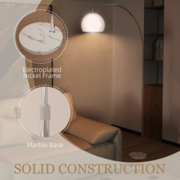 HOMCOM Floor Lamp for Living Room, Modern Standing Lamp with Shade & Foot Switch for Bedroom, Office, White - thumbnail 7