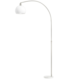 HOMCOM Floor Lamp for Living Room, Modern Standing Lamp with Shade & Foot Switch for Bedroom, Office, White - thumbnail 1