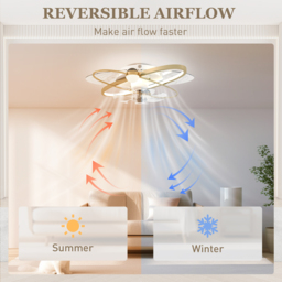 HOMCOM Ceiling Fan with Light and Remote, 3 Colour Temperatures, LED Mount Ceiling Fan Light for Bedroom, Gold Tone - thumbnail 8