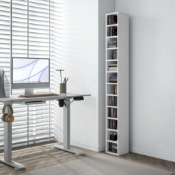 HOMCOM 204 CD Storage Unit, DVD Storage Tower with 12 Cubes, 175cm Tall Bookcase for Living Room, Home Office, Study Room, White - Aosom UK - thumbnail 7