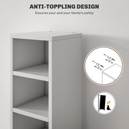 HOMCOM 204 CD Storage Unit, DVD Storage Tower with 12 Cubes, 175cm Tall Bookcase for Living Room, Home Office, Study Room, White - Aosom UK - thumbnail 6