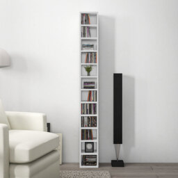 HOMCOM 204 CD Storage Unit, DVD Storage Tower with 12 Cubes, 175cm Tall Bookcase for Living Room, Home Office, Study Room, White - Aosom UK - thumbnail 9