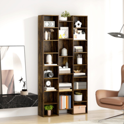 HOMCOM 21-Compartment Bookshelf - Brown - thumbnail 8