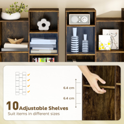 HOMCOM 21-Compartment Bookshelf - Brown - thumbnail 5