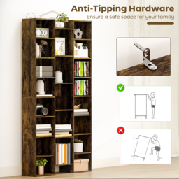 HOMCOM 21-Compartment Bookshelf - Brown - thumbnail 6