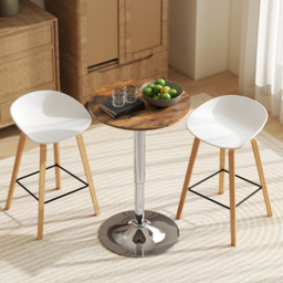 HOMCOM Round Bar Table, 360 Degree Swivel Counter Pub Table with Adjustable Height, for Kitchen, Cafe, Rustic Brown - thumbnail 7