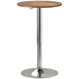 HOMCOM Round Bar Table, 360 Degree Swivel Counter Pub Table with Adjustable Height, for Kitchen, Cafe, Rustic Brown - thumbnail 1