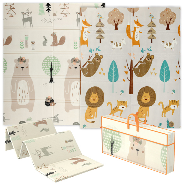 AIYAPLAY Animal-Themed Baby Plat Mat Double Sided, Foldable, Water-Resistant for Outdoor/Indoor, 177 x 146 x 1.5cm - image 1