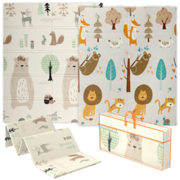 AIYAPLAY Animal-Themed Baby Plat Mat Double Sided, Foldable, Water-Resistant for Outdoor/Indoor, 177 x 146 x 1.5cm - thumbnail 1