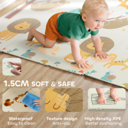 AIYAPLAY Animal-Themed Baby Plat Mat Double Sided, Foldable, Water-Resistant for Outdoor/Indoor, 177 x 146 x 1.5cm - thumbnail 6