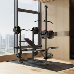 SPORTNOW Adjustable Weight Bench with Bench Press Rack, Preacher Curl Bench, Leg Extension and Lat Pull Down Machine, Incline or Flat Workout Bench for Home Gym Strength Training Weight Lifting - thumbnail 9