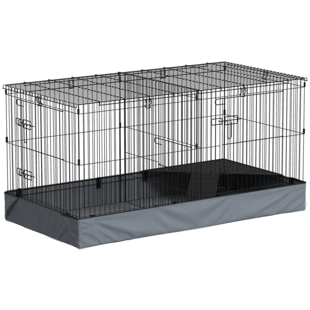 PawHut 2 in 1 Guinea Pig Cage, Rabbit Cage Pet Playpen with 2 Separate Area, Waterproof Oxford Fabric Floor for Hedgehogs - image 1