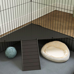 PawHut 2 in 1 Guinea Pig Cage, Rabbit Cage Pet Playpen with 2 Separate Area, Waterproof Oxford Fabric Floor for Hedgehogs - thumbnail 9