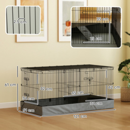 PawHut 2 in 1 Guinea Pig Cage, Rabbit Cage Pet Playpen with 2 Separate Area, Waterproof Oxford Fabric Floor for Hedgehogs - thumbnail 3