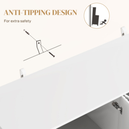 HOMCOM Sideboard Buffet Cabinet, Modern Kitchen Storage Cabinet with Adjustable Shelves, Kitchen Sideboard for Living Room Hallway, White - thumbnail 8