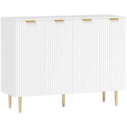 HOMCOM Sideboard Buffet Cabinet, Modern Kitchen Storage Cabinet with Adjustable Shelves, Kitchen Sideboard for Living Room Hallway, White