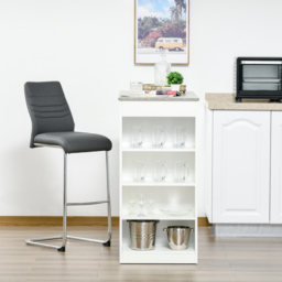 HOMCOM Bar Table with 4-Tier Storage Shelf, Pub Table, Coffee Table, Kitchen Dining Table for Kitchen, Dining Room, Living Room, Grey - Aosom UK - thumbnail 7