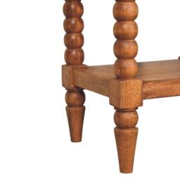 Solid Wood Spindle Bedside Table with Durable Construction, Console Table with Drawer and Shelf Storage, 35L x 45W x 60H cm, Brown - Aosom UK - thumbnail 7