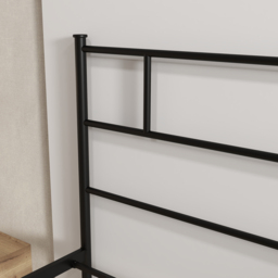 HOMCOM King Size Metal Bed Frame, Solid Bedstead with Headboard, Footboard, Metal Slat Support, Underbed Storage, Bedroom Furniture - Aosom UK - thumbnail 9