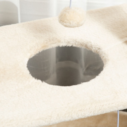 PawHut Cat Climbing Tree, Scratch Pad, Cosy Bed Perch, Play Ball, for Indoor Cats, 60 x 30 x 76 cm, Light Brown - Aosom UK - thumbnail 9