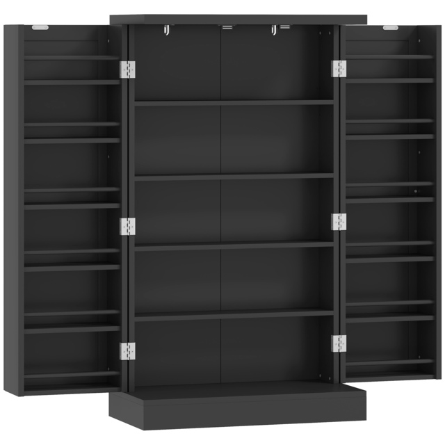 HOMCOM Kitchen Cupboard, Freestanding Multi-Storage Kitchen Pantry Cabinet with Adjustable Shelves, Black - image 1