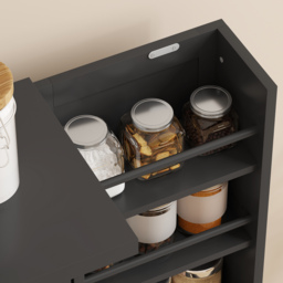 HOMCOM Kitchen Cupboard, Freestanding Multi-Storage Kitchen Pantry Cabinet with Adjustable Shelves, Black - thumbnail 9