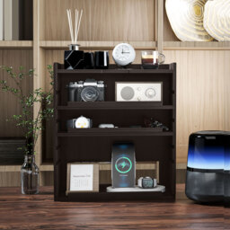 HOMCOM Four-Tier Desktop Organiser - Dark Brown - Aosom UK - thumbnail 9