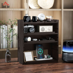 HOMCOM Four-Tier Desktop Organiser - Dark Brown - Aosom UK - thumbnail 2