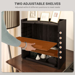HOMCOM Four-Tier Desktop Organiser - Dark Brown - Aosom UK - thumbnail 5