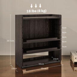HOMCOM Four-Tier Desktop Organiser - Dark Brown - Aosom UK - thumbnail 3