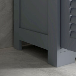 Kleankin Bathroom Storage Cabinet with Drawers, Louvred Doors, Open Compartment, Adjustable Shelf, Grey - Aosom UK - thumbnail 9