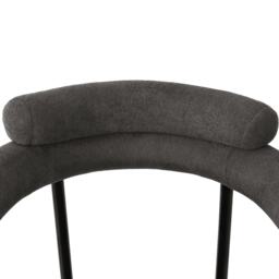 Velvet Dining Chairs with High-Density Sponge & Iron Frame, Ergonomic Boucle Armchair for Dining Room, 70L x 62W x 85H cm, Gray - Aosom UK - thumbnail 9